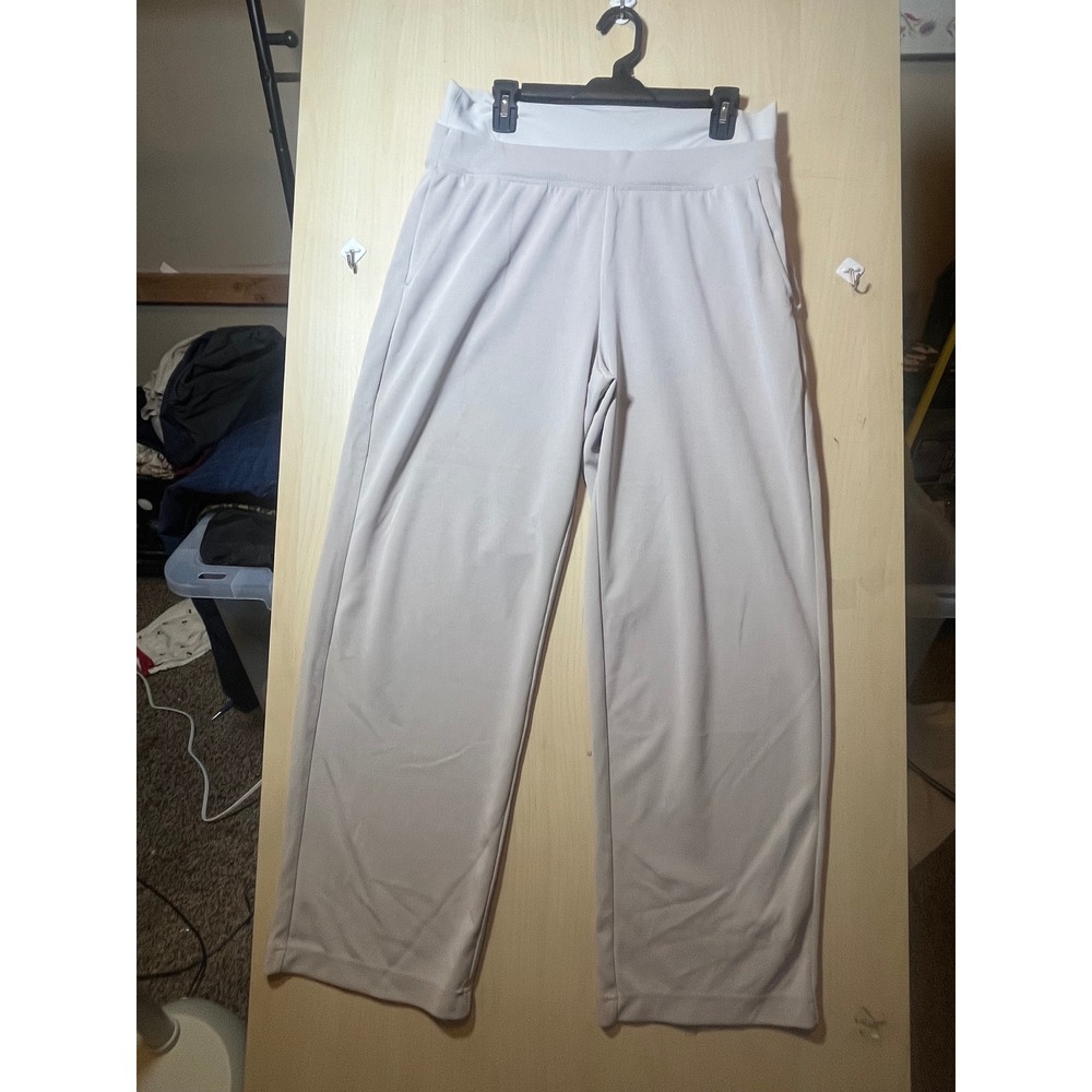 Athleta Wide Leg Pants Light Beige Athleisure Comfortable Size G - Picture 2 of 5